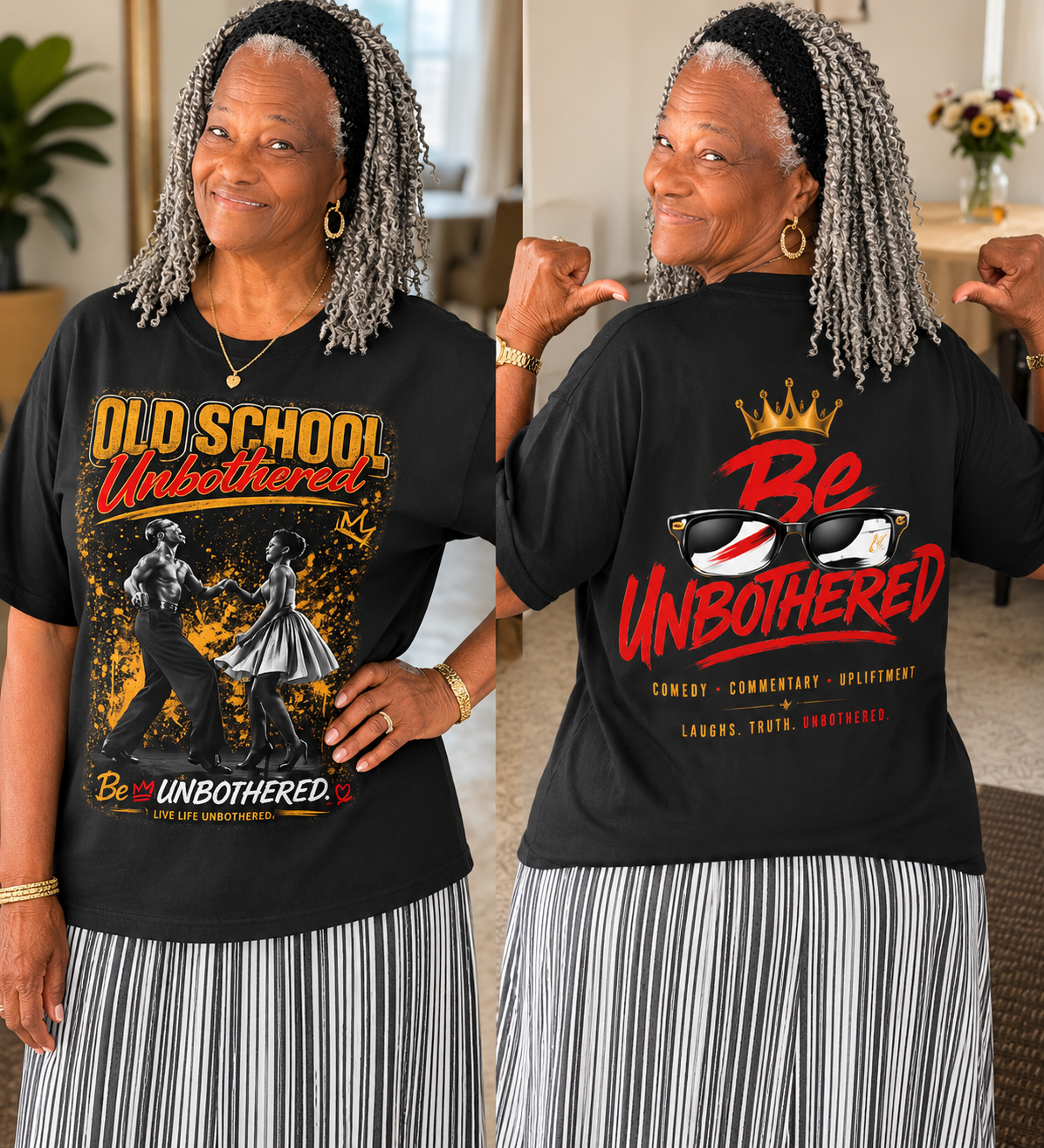 Unbothered Old School Streetwear Loose Drop Shoulder T-Shirt