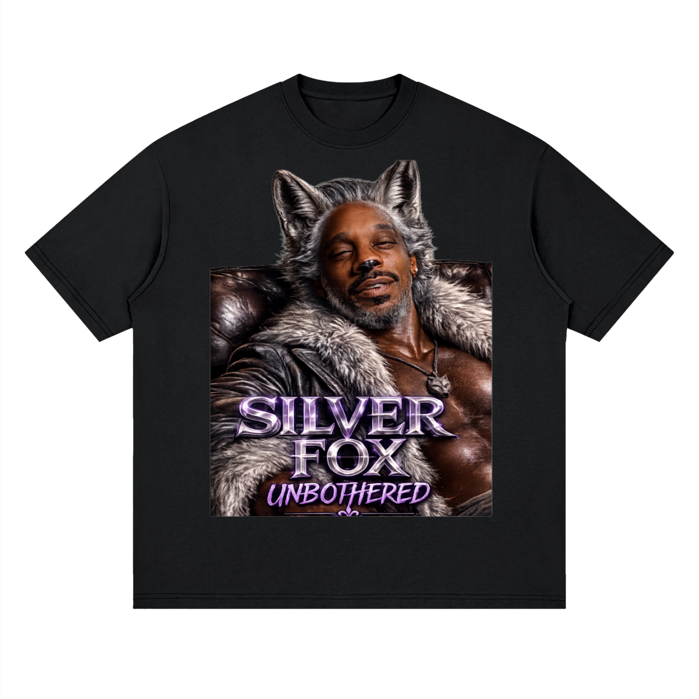 Unbothered Silver Fox Streetwear Loose Drop Shoulder T-Shirt