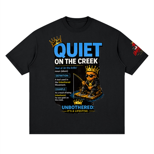 Quiet on the Creek Streetwear Loose Drop Shoulder T-Shirt
