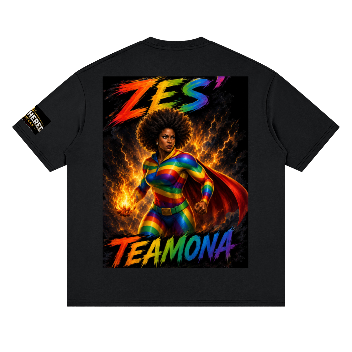 Unbothered Zes'TeaMona Streetwear Loose Drop Shoulder T-Shirt